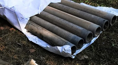 canalització fabricada amb fibrociment