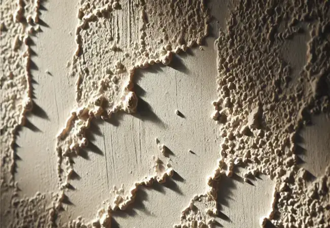 Paret amb gotelé antic que podria contenir amiant